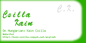 csilla kain business card